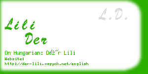 lili der business card